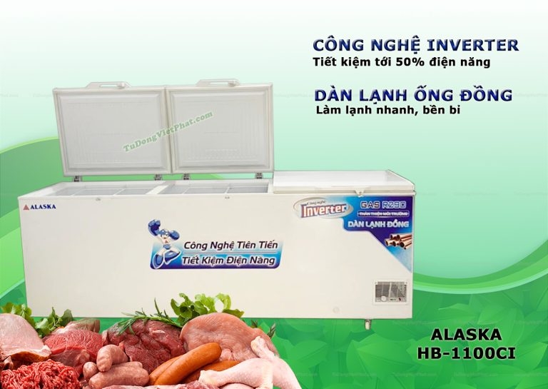 Tủ đông Alaska HB-1100CI Inverter 1100L 1 ngăn đông 3 nắp dỡ