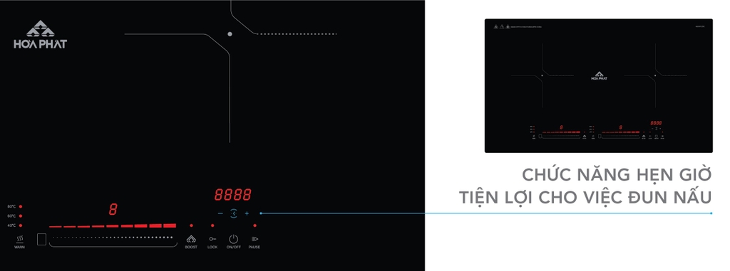 Bếp điện từ đôi Hòa Phát HPC D21A2