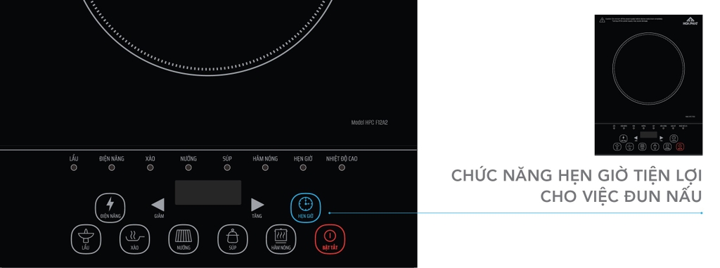 Bếp hồng ngoại đơn 8 mức điều chỉnh công xuất