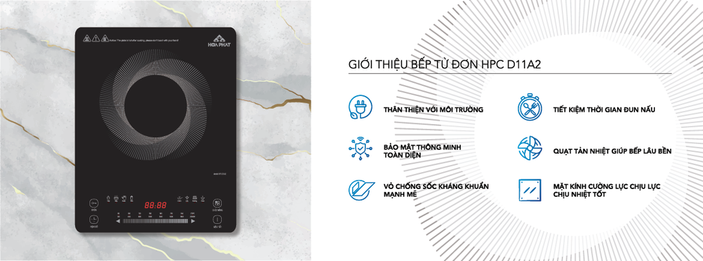 Bếp điện từ đơn Hòa Phát HPC D11A2