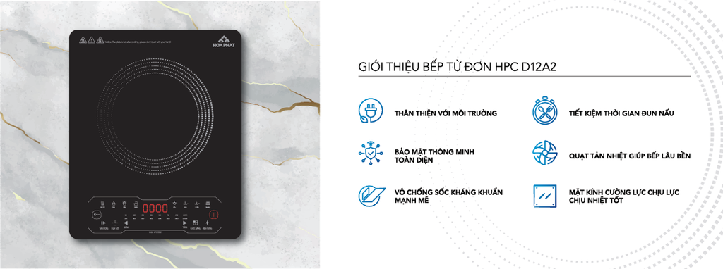 Bếp từ đơn cảnh báo và tự động tắt khi không có dụng cụ nấu