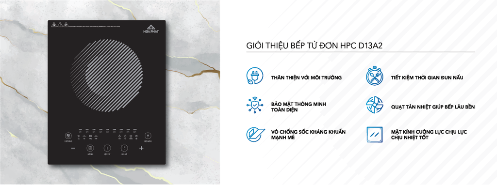 Bếp điện từ đơn Hòa Phát HPC D13A2