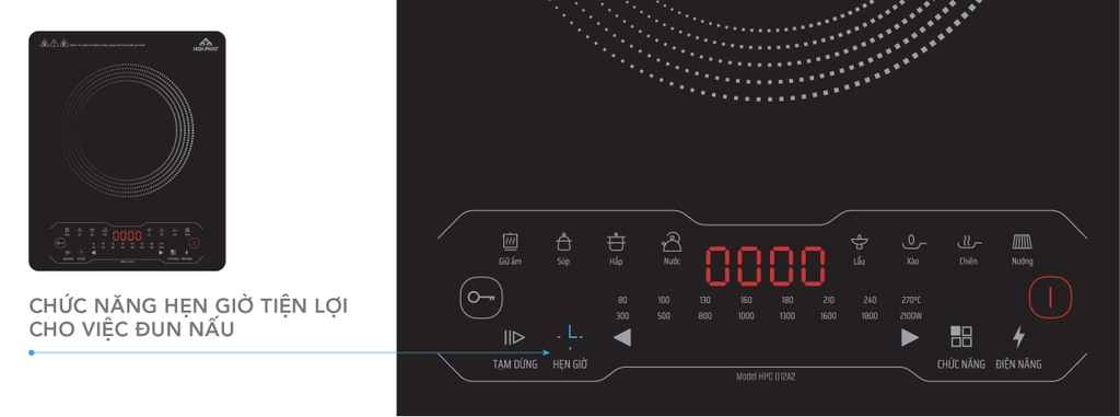 Bếp từ đơn cảnh báo và tự động tắt khi không có dụng cụ nấu