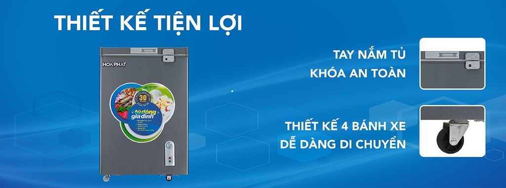 Tủ đông gia đình 1 ngăn 1 cánh 110l Dàn Đồng HCF 106S1ĐSH MÀU XÁM