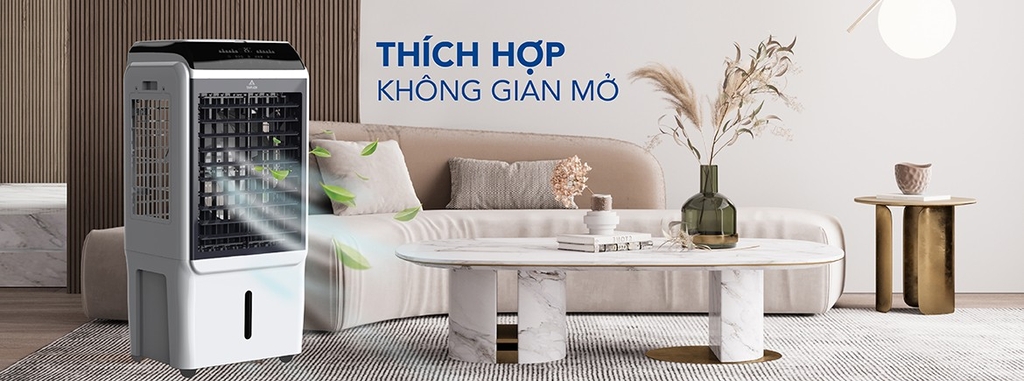 Quạt Hơi nước - CÓ ĐIỀU KHIỂN TỪ XA cho phòng 30m² - dưới 40m² - có LỌC ION DIỆT KHUẨN