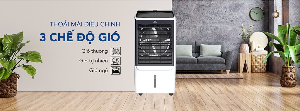 Quạt điều hòa không khí có LỌC ION DIỆT KHUẨNMàn hình điện tử/ Hiển thị LED Từ 30m² - dưới 40m²