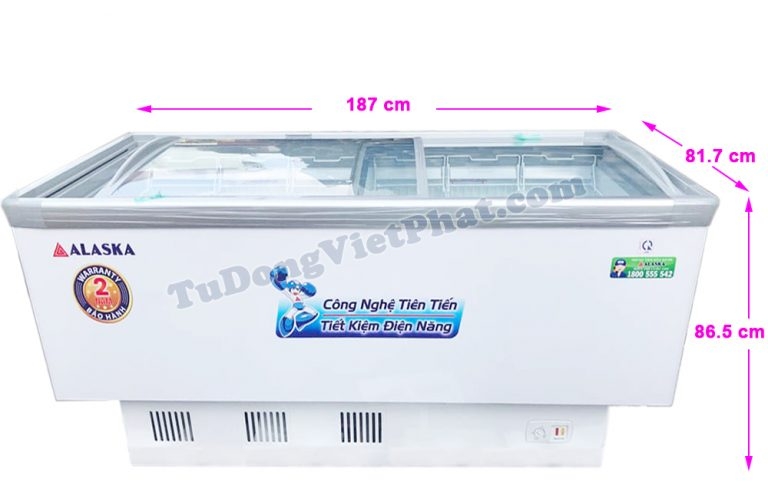 Tủ đông Alaska KN-400 mặt kính cong