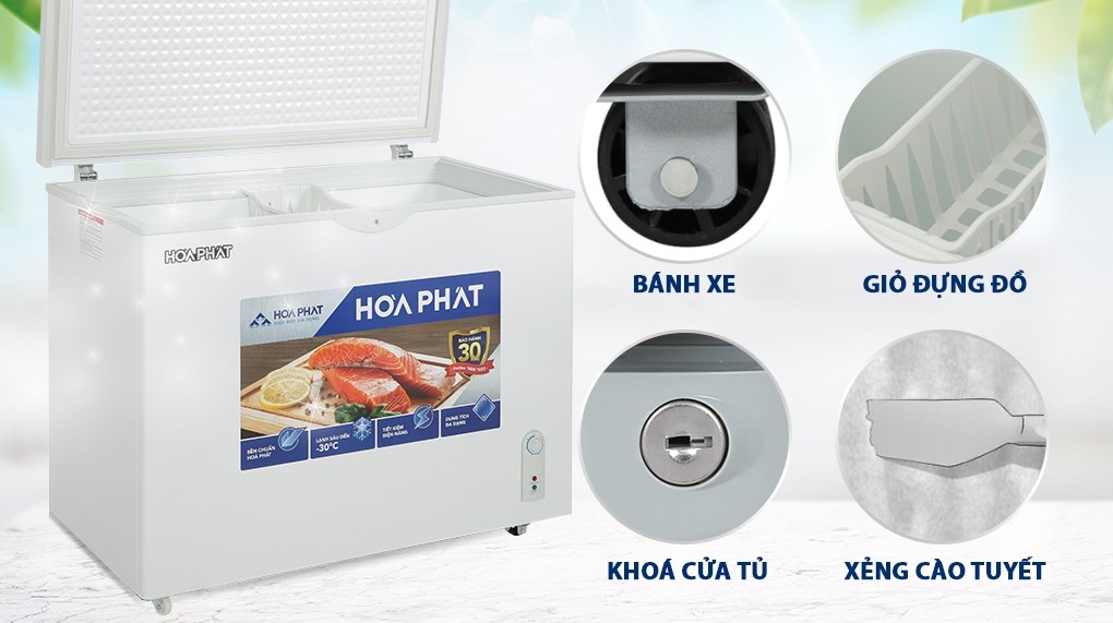 Tủ đông Hòa Phát 1 ngăn 1 cánh HCF 516S1Đ1 516 lít 1 ché độ đông