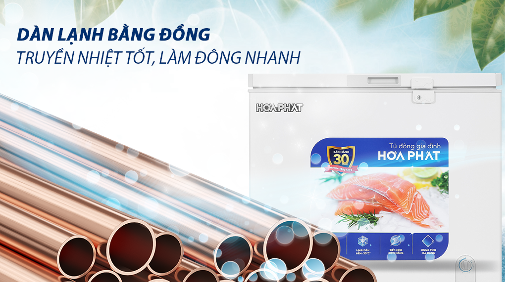 Tủ đông gia đình Hòa Phát 1 ngăn 1 chế độ đông HPF AD6162 200 lít.