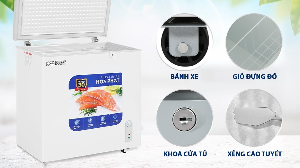 Tủ đông mini Hòa Phát 162 lít - HCF 336S1Đ1 1 ngăn 1 cánh mở 200 lít
