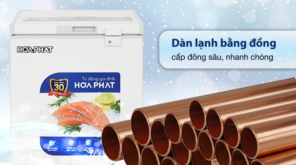 Tủ đông Hòa Phát mặt kính 1 ngăn 1 cánh HPF AD6107.T1 100 lít