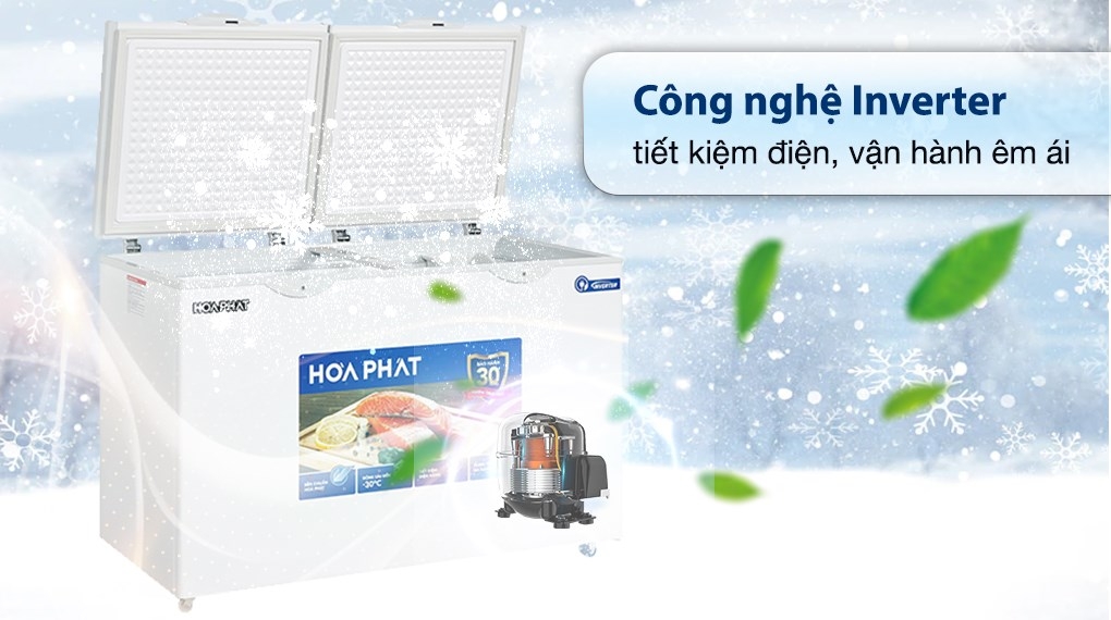 Tủ đông bán hàng Hòa Phát Inverter 1 ngăn 1 chế độ đông HPF AD8352 400 lít