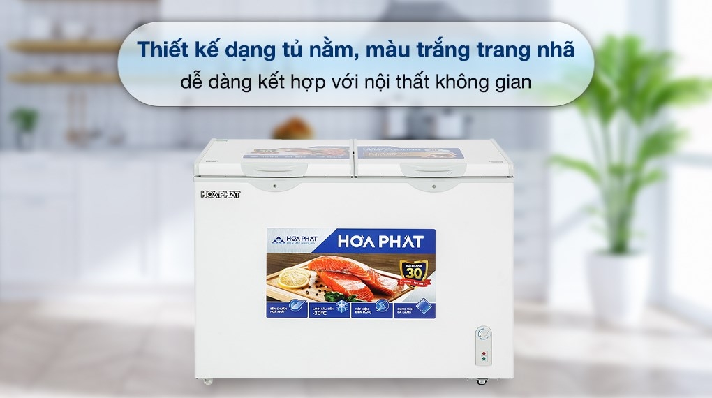 Tủ đông Hòa Phát 2 ngăn 2 cánh HCF 606S2N2 606 lít 1 ngăn đông, 1 ngăn mát