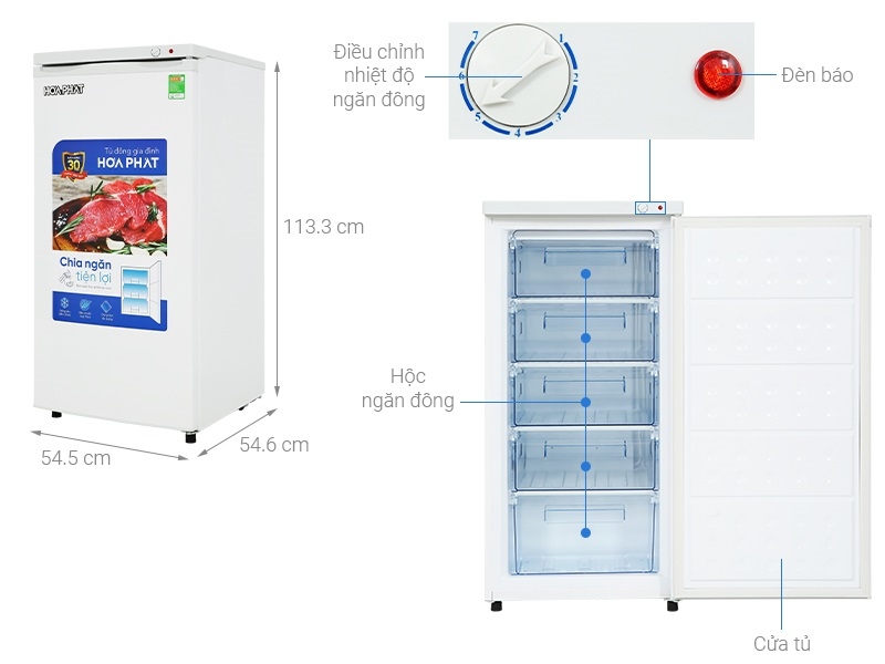 Tủ đông Hòa Phát HUF 350SR1 147 lít kiểu đứng