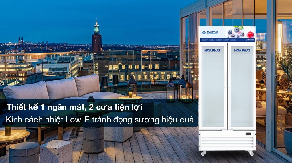 Tủ mát trưng bày Hòa Phát 1 ngăn 2 cánh HSR D8526