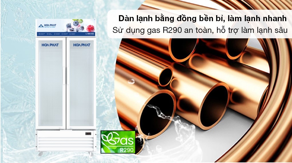 Tủ mát trưng bày Hòa Phát 1 ngăn 2 cánh HSR D8526