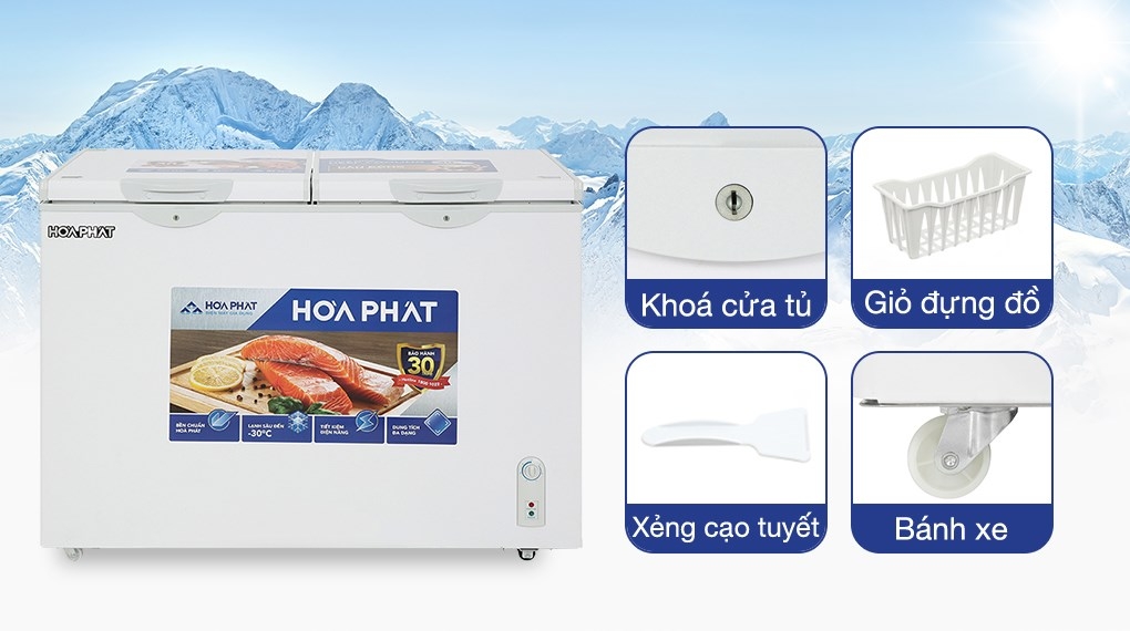 Tủ đông Hòa Phát 2 ngăn 2 cánh HPF BD6271 650L Dàn đồng.