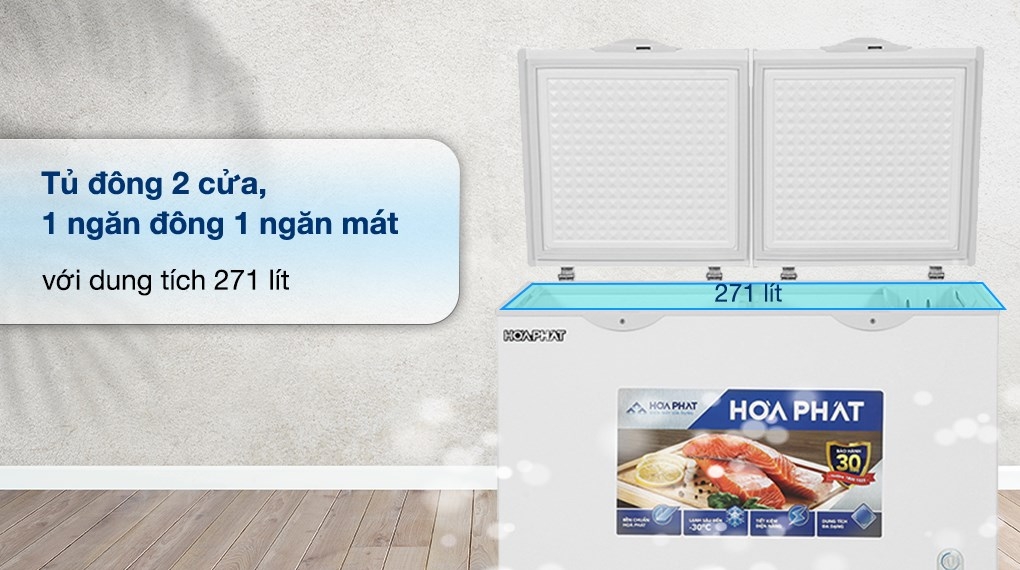 Tủ đông Hòa Phát 2 ngăn 2 cánh HPF BD6271 650L Dàn đồng.