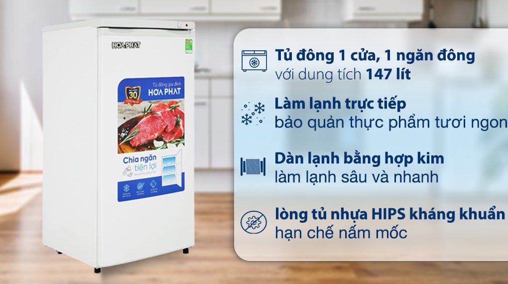 Tủ đông Hòa Phát HUF 350SR1 150L 5 tầng