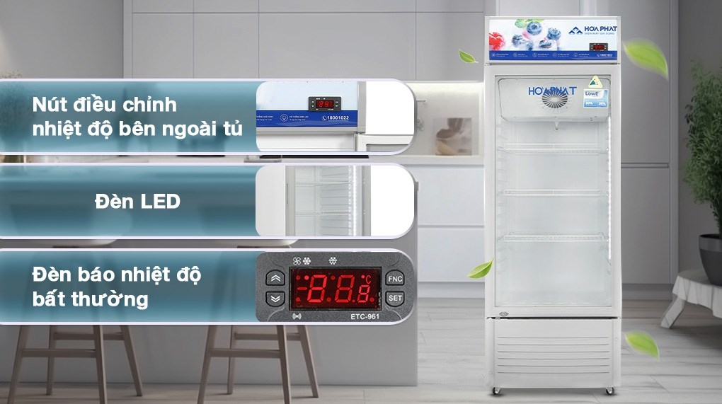 Tủ mát Hòa Phát 1 cánh HSR D6195 500L Dàn đồng.