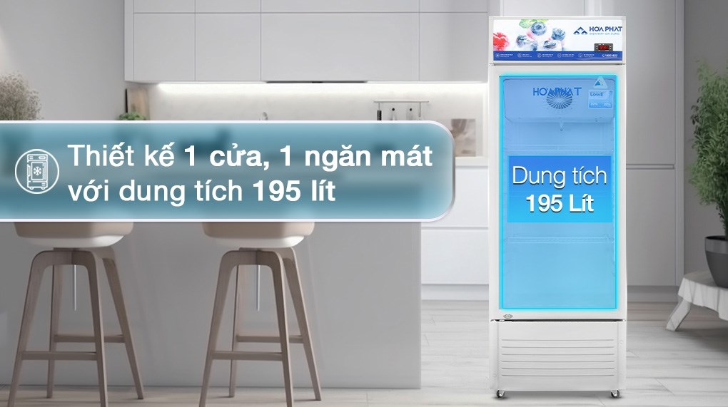 Tủ mát Hòa Phát 1 cánh HSR D6195 500L Dàn đồng