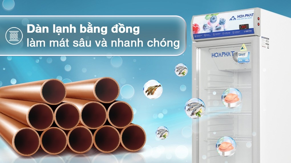 Tủ mát Hòa Phát 1 cánh HSR D6195 500L Dàn đồng