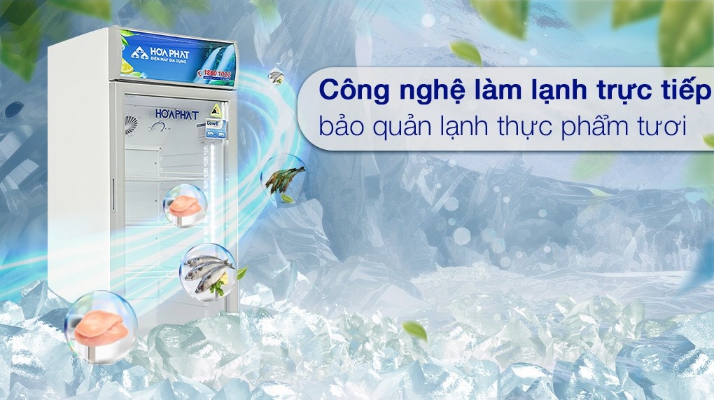 Tủ mát thiết kế tiện lợi có 4 bánh xe dễ dàng di chuyển