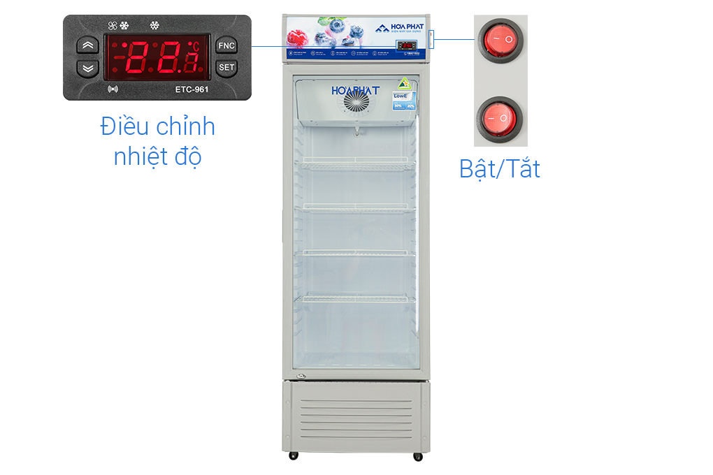 Tủ mát Hòa Phát 1 cánh HSR D6242 600L Dàn Đồng