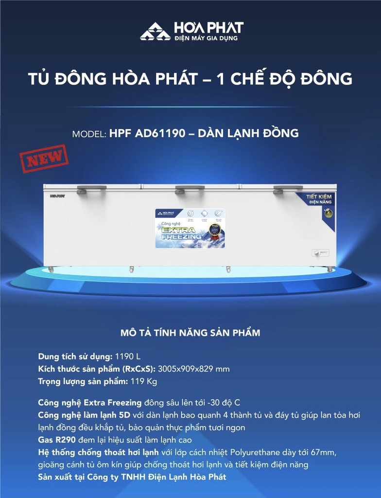 3 MẪU TỦ ĐÔNG LỚN HOÀ PHÁT 2 CÁNH, 3 CÁNH GIÁ RẺ
