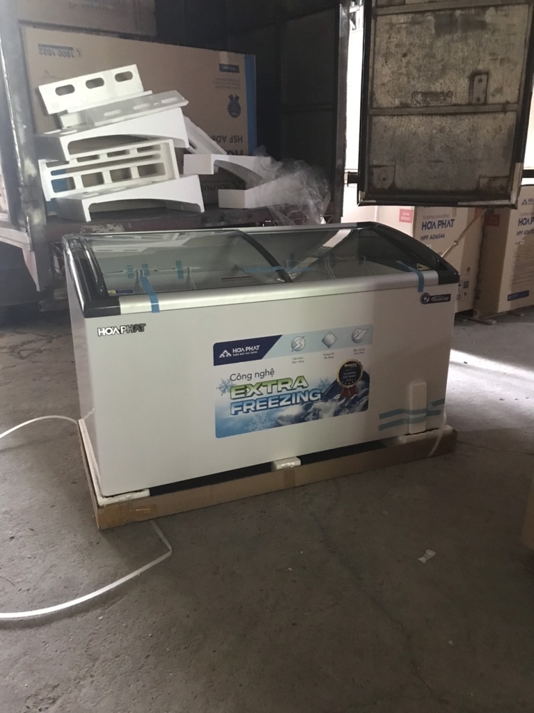 Tủ đông trưng kính cong bày Hòa Phát Inverter 1 ngăn 2 cánh HSF AD8451.C1 800 lít