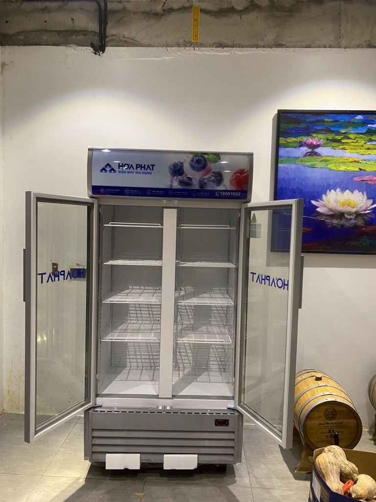 Tủ mát trưng bày Hòa Phát 1 ngăn 2 cánh HSR D6526 526 lít cao 1.9M X rộng 90CM
