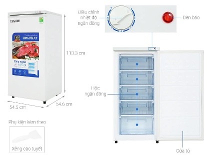 Tủ đông đứng Hoà Phát 147 Lít HPF UAH6147 / HUF 350SR1