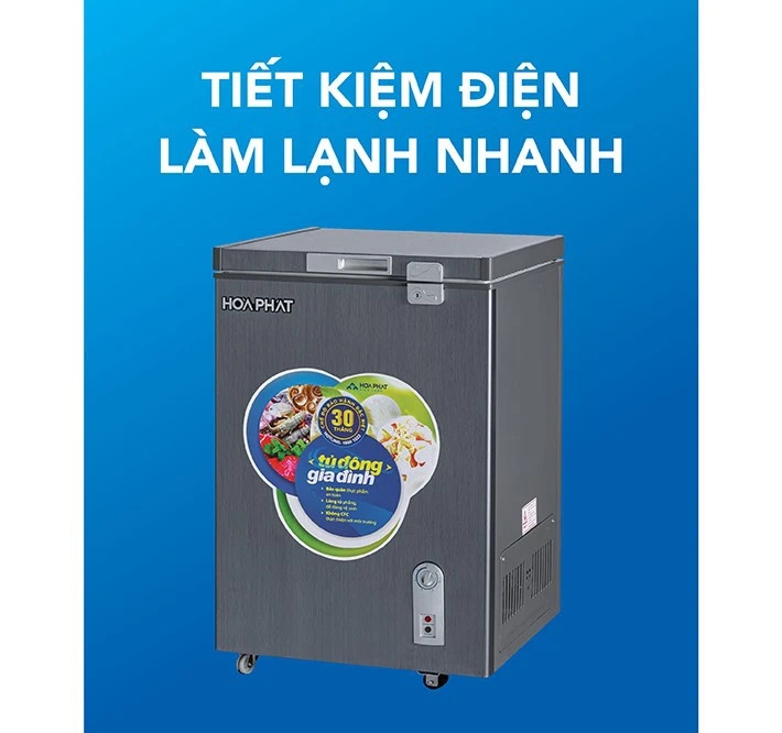 Tủ đông gia đình 1 ngăn 1 cánh 110l Dàn Đồng HCF 106S1ĐSH MÀU XÁM