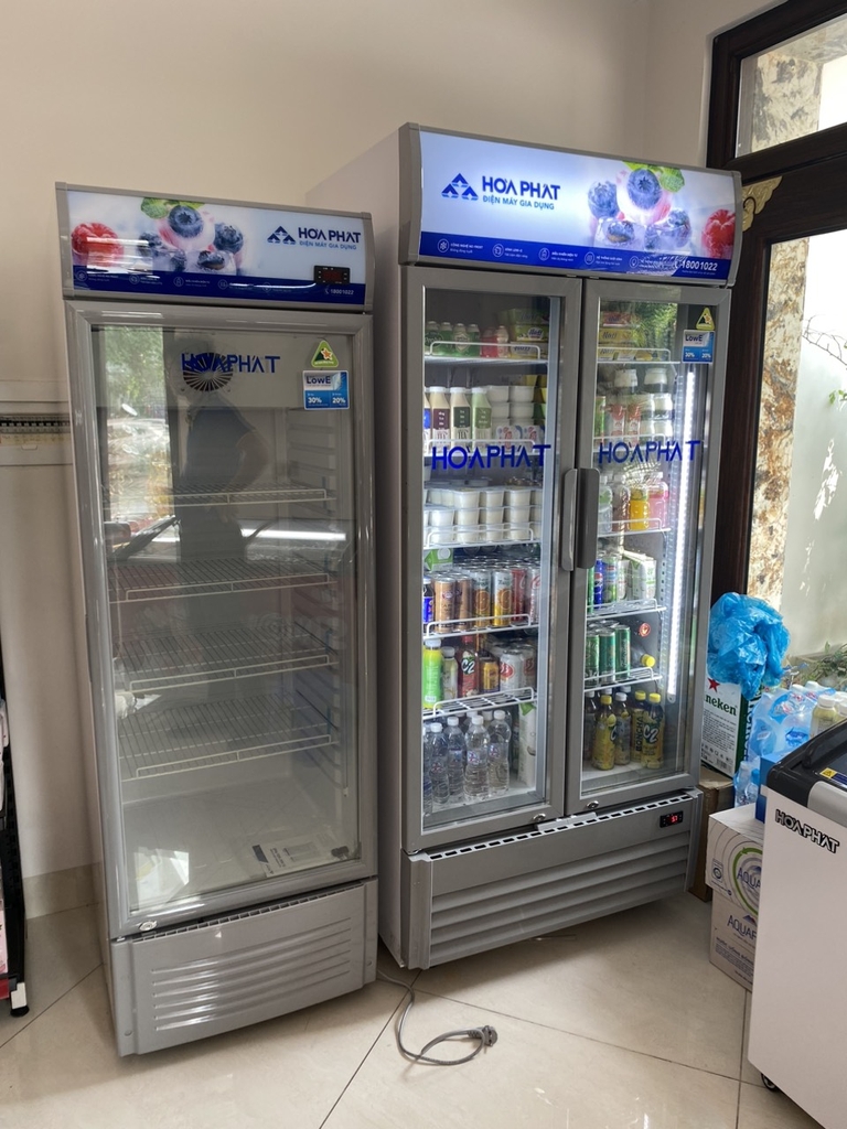 Giao tủ mát hòa phát 2 cánh tại Siêu Thị 86 Mart Số 39 LK9 Yên Xá Tân Triều Hà Nội