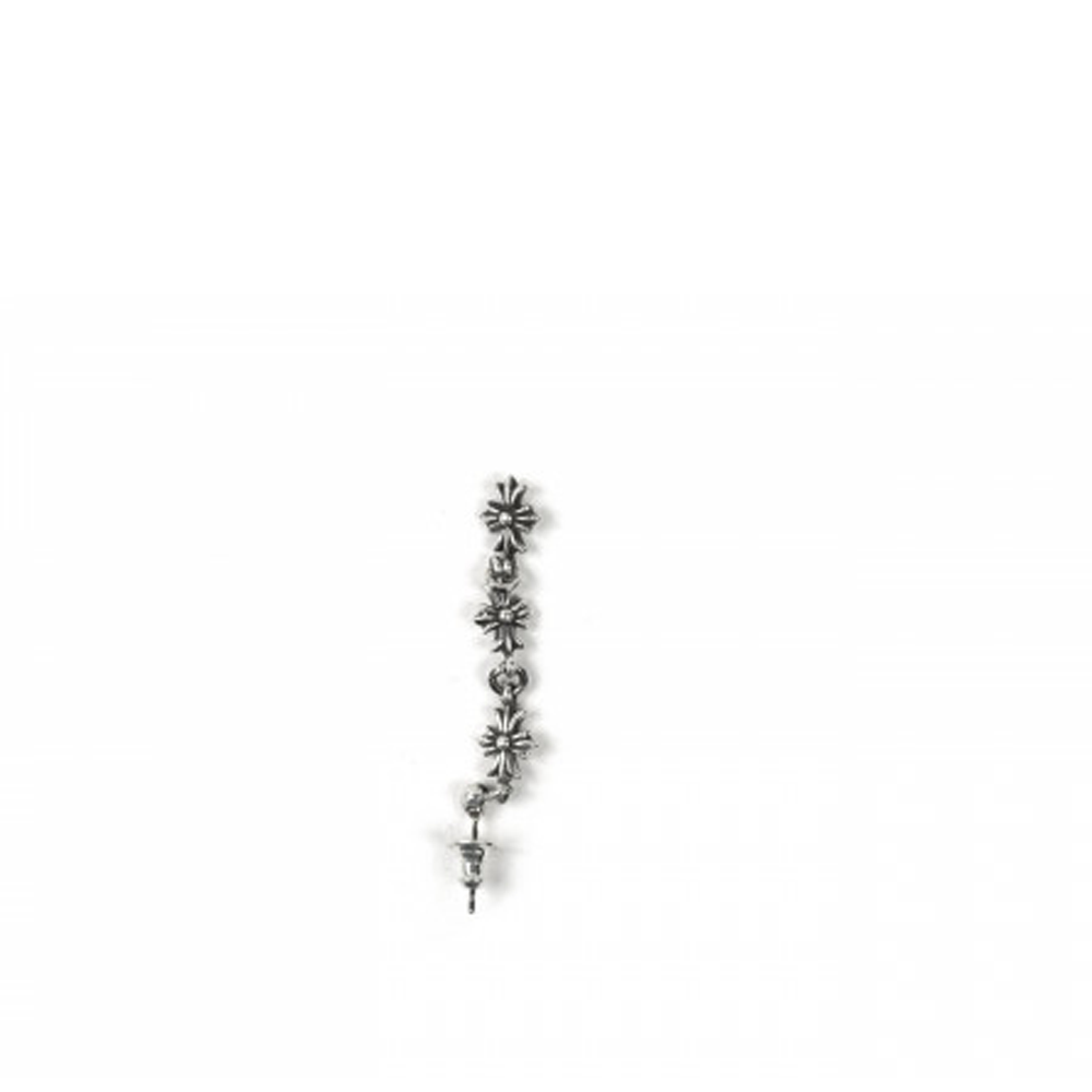 AUTHENTIC 100 CHROME HEARTS 3 DROP DOWN CROSS EARRING SHIBUYA TOWN