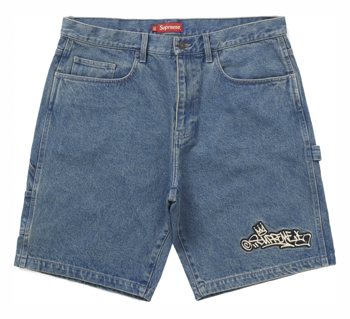 AUTHENTIC 100% SUPREME HANDSTYLE DENIM PAINTER SHORT BLUE