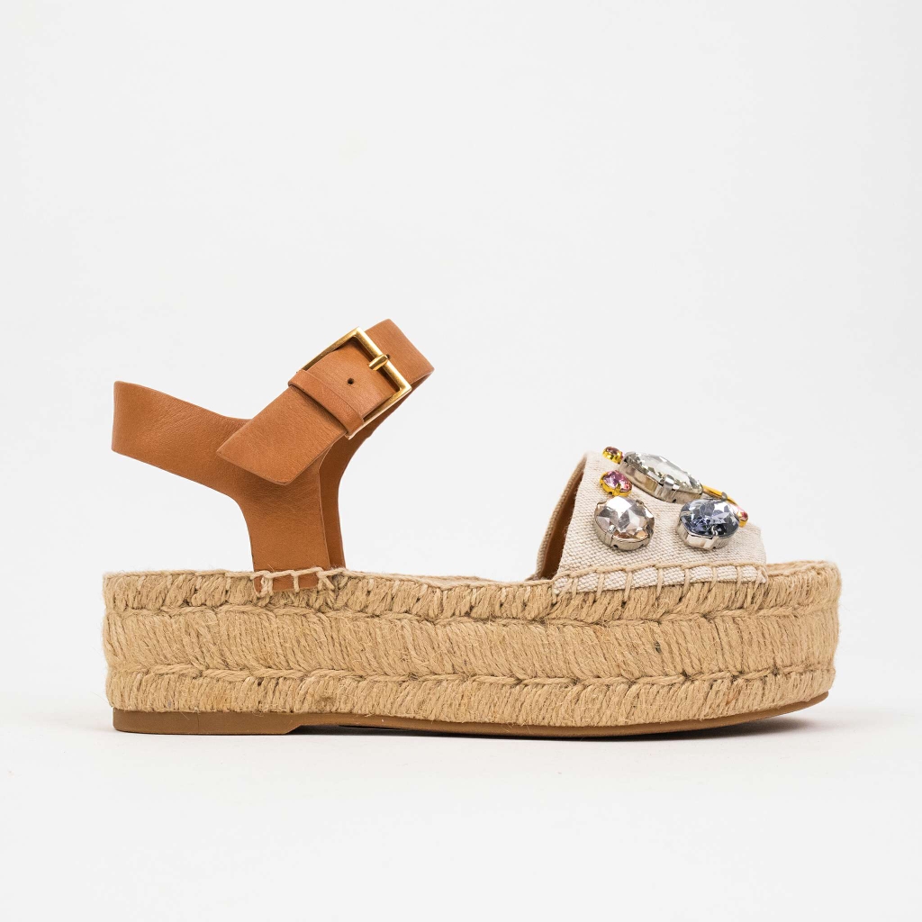 Sandal đế cói Tory Burch platform đúng đá size 5M | Én shop hàng hiệu Sandal đế cói Tory Burch platform đúng đá size 5M | Én shop hàng hiệu