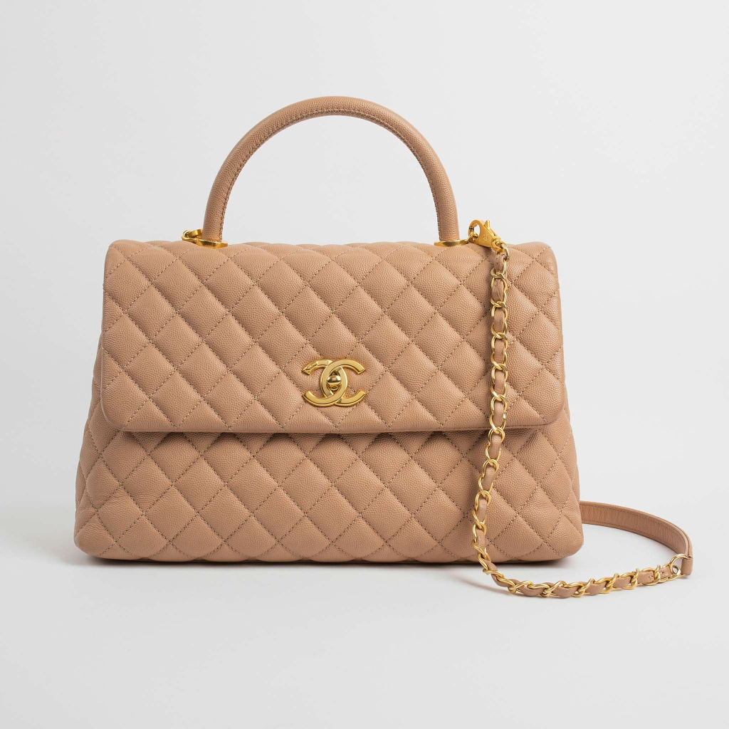 Chanel Coco Flap Bag With Top Handle  Đỏ Mận  La Deluxe