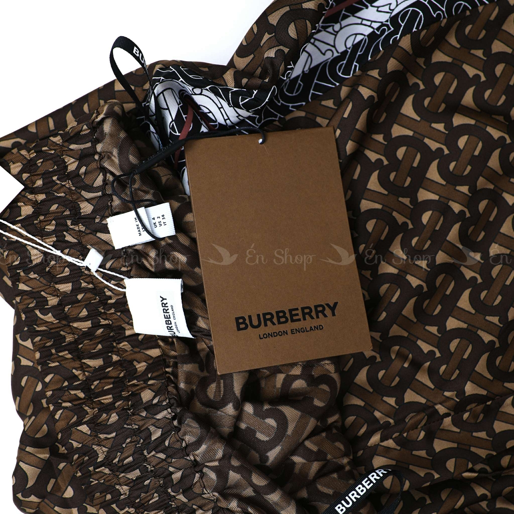 Quần dài Burberry logo TB nâu kẻ sọc trắng - size 4Uk = size 2 US | Én shop  hàng hiệu