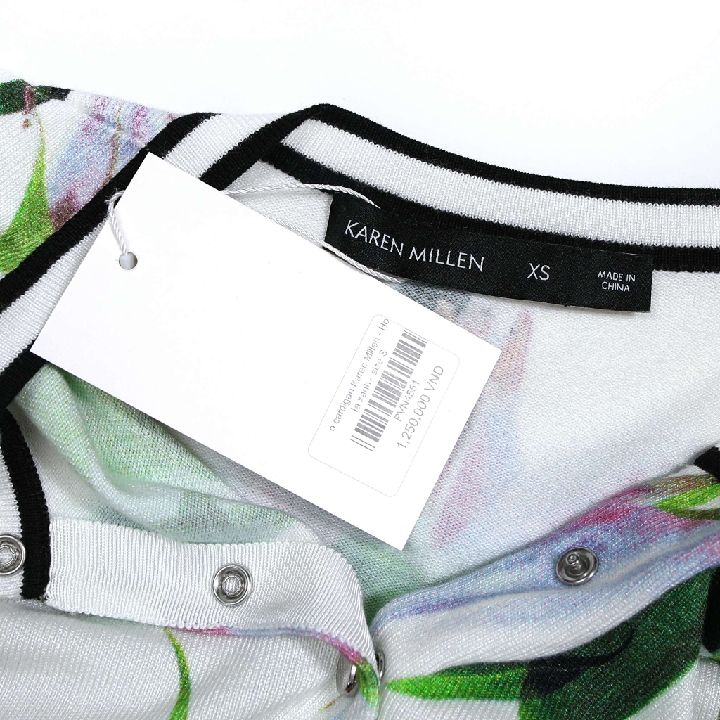 Áo cardigan Karen Millen - Hoa lá xanh - size S