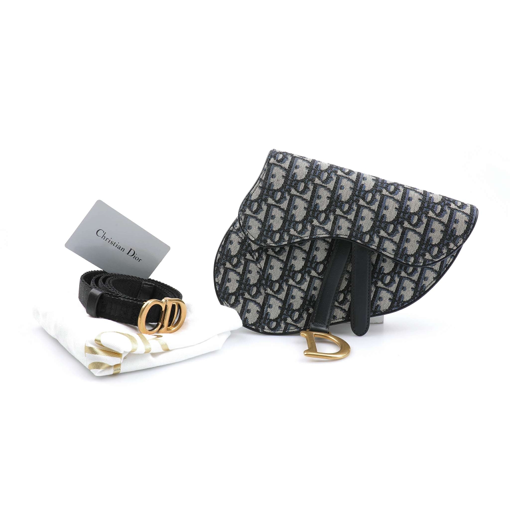 Dior Oblique Jacquard Belt Pouch BeigeBlack for Men