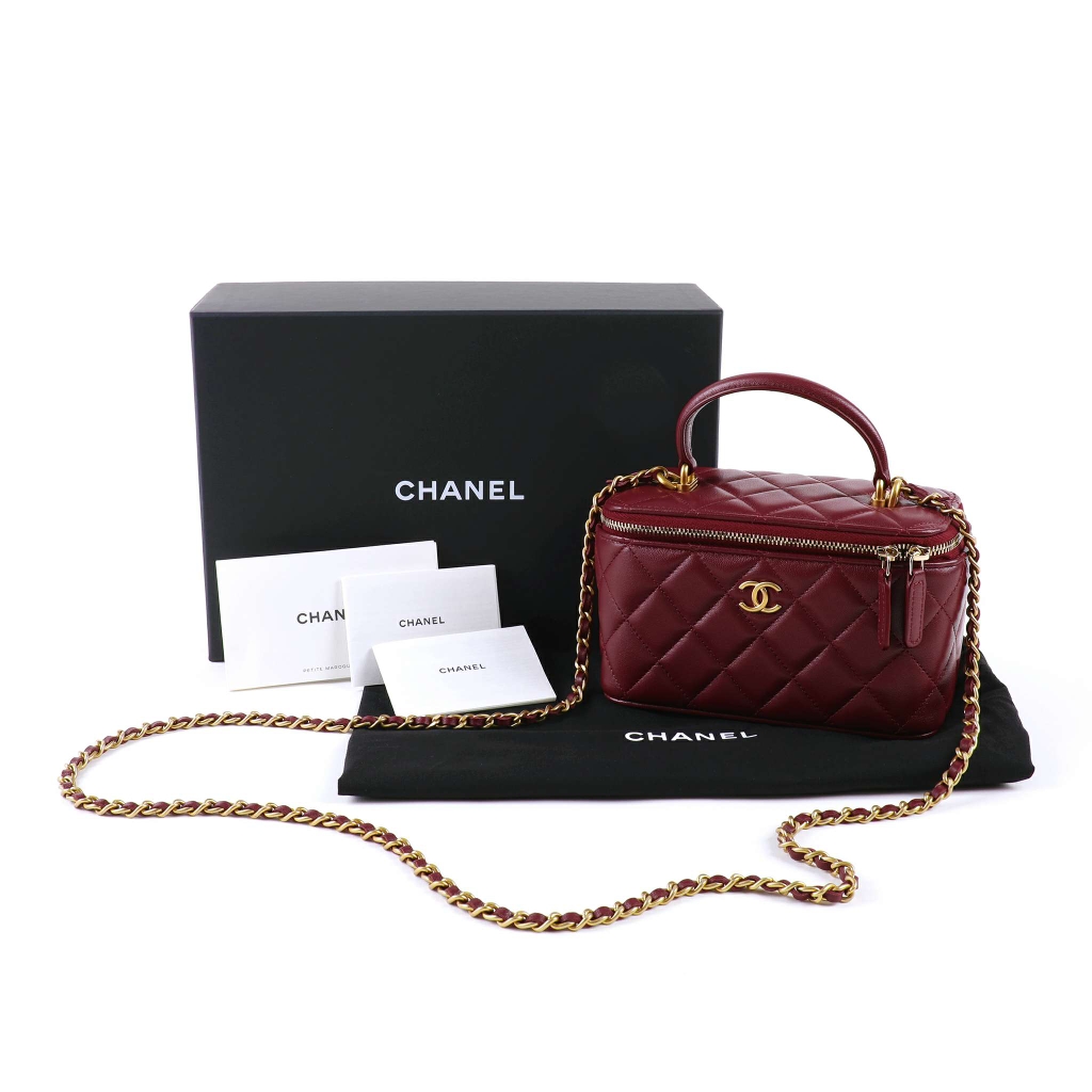 Túi xách Chanel vanity da cừu lambskin  bordeaux  code 31  Én shop hàng  hiệu