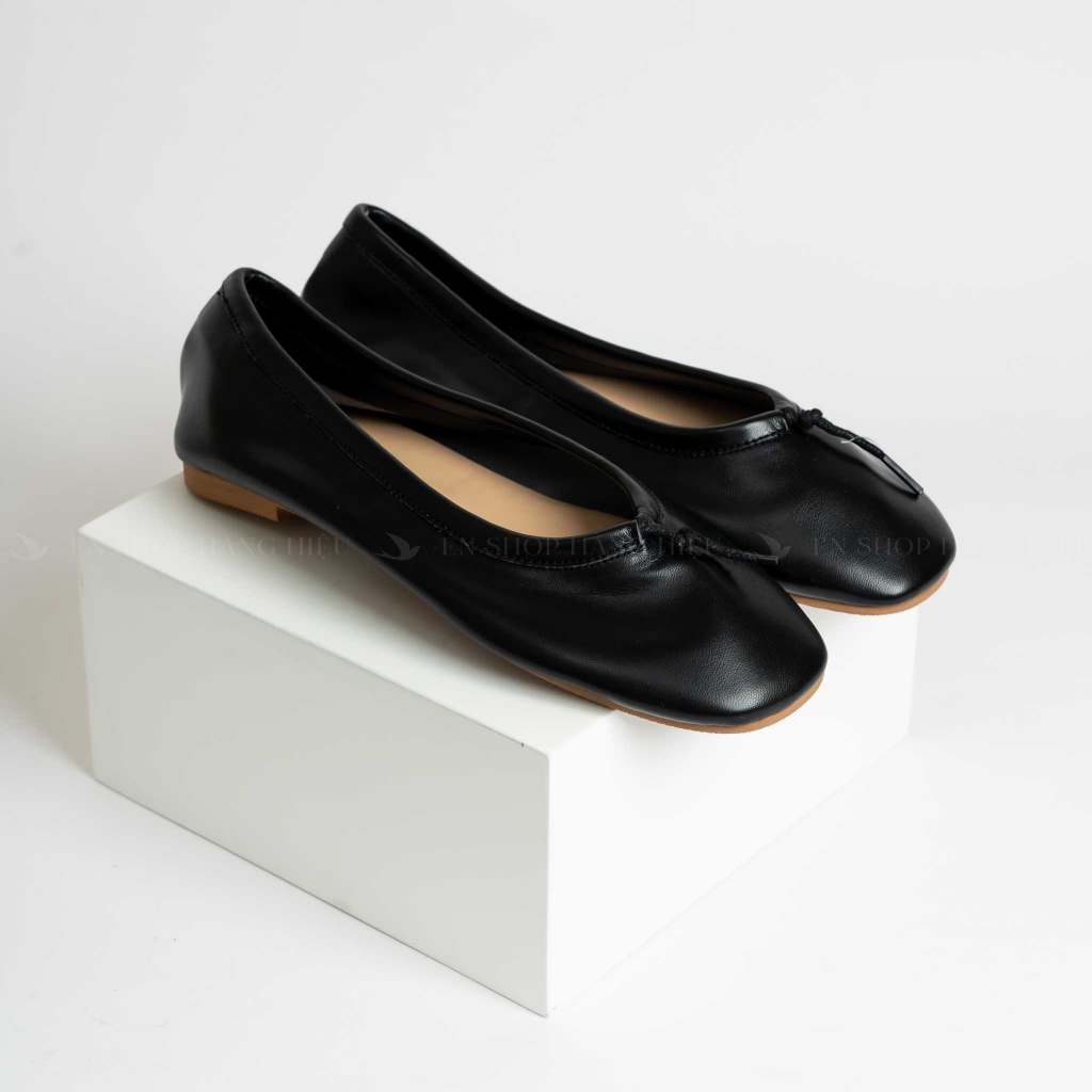Giày bệt Femalean da lì màu đen size 240 (size 37)