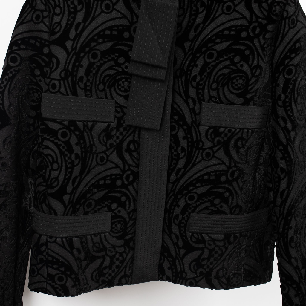 Áo jacket ngắn Emilio Pucci - đen vân - size 34