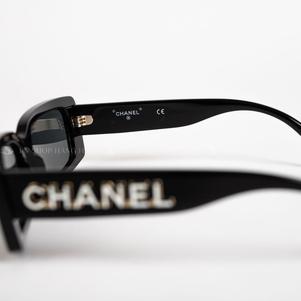 Kính mát Chanel mắt chữ nhật nhỏ logo trắng 71473 S2667 fullbox +bill