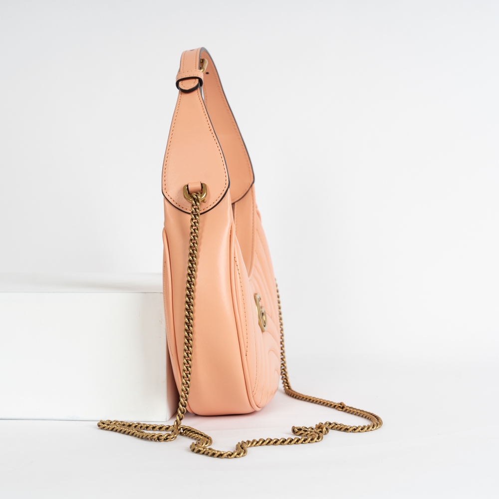 Túi Gucci Marmont Matelasse Half-moon Shaped Mini Bag màu cam đào