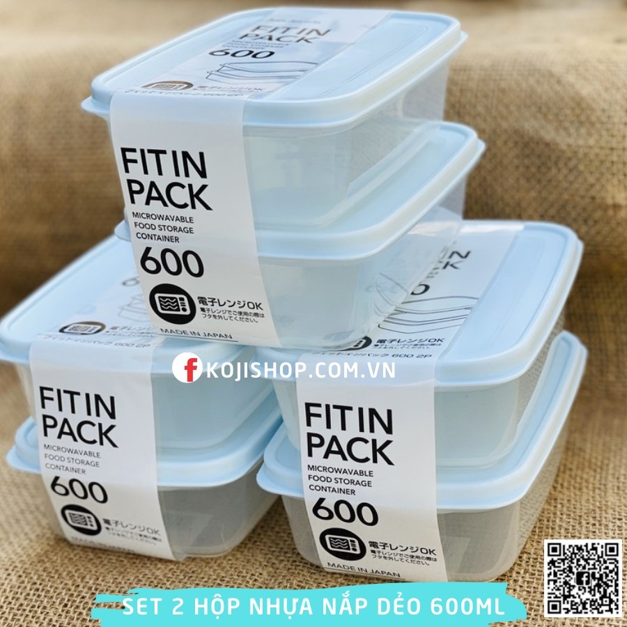 Hộp nhựa Fitin Pack nắp dẻo màu xanh Mint ( dùng được lò vi sóng)