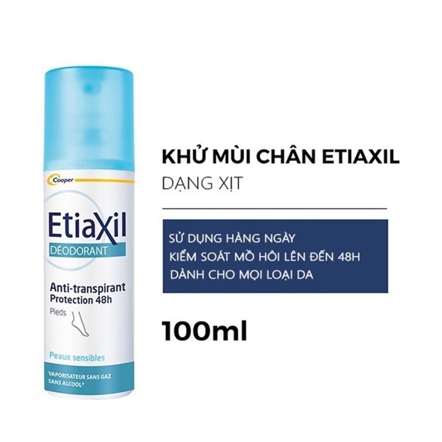 Xịt Khử Mùi Chân EtiaXil Ngăn Mồ Hôi & Giảm Mùi Hôi 100ml
