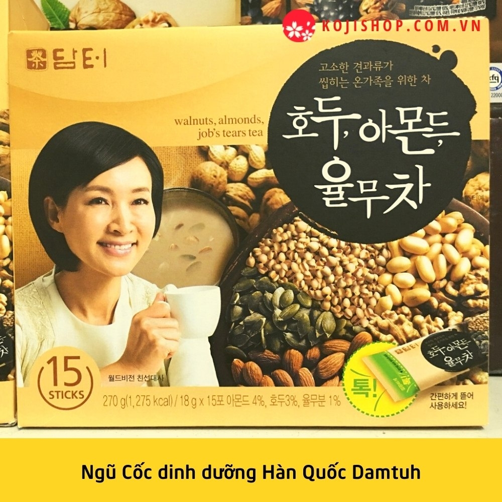 Bột Ngũ Cốc dinh dưỡng Hàn Quốc Damtuh hộp 15 gói x 18g