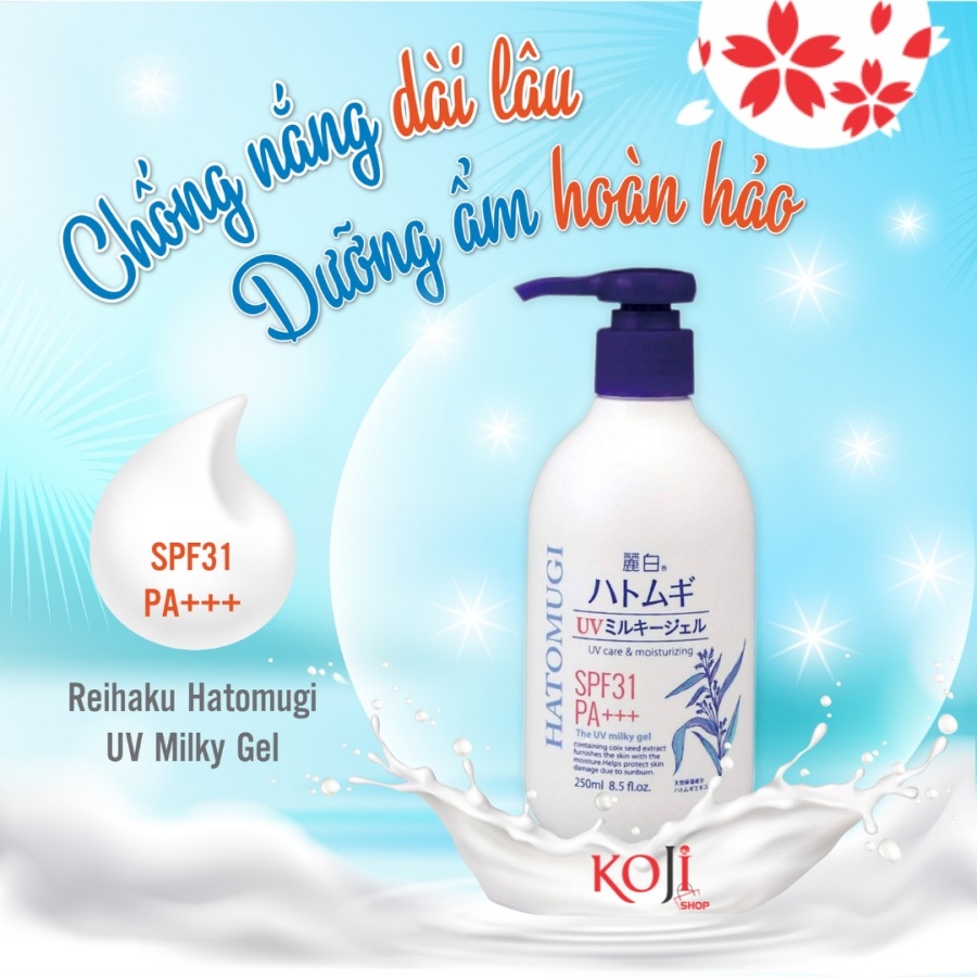 Sữa Dưỡng Thể Chống Nắng Hatomugi SPF31 PA+++ Nhật Bản 250ml